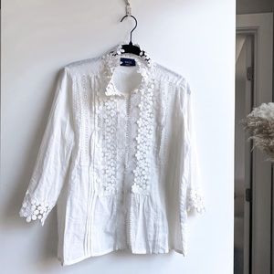 VICI White Eyelet Style Lace Blouse